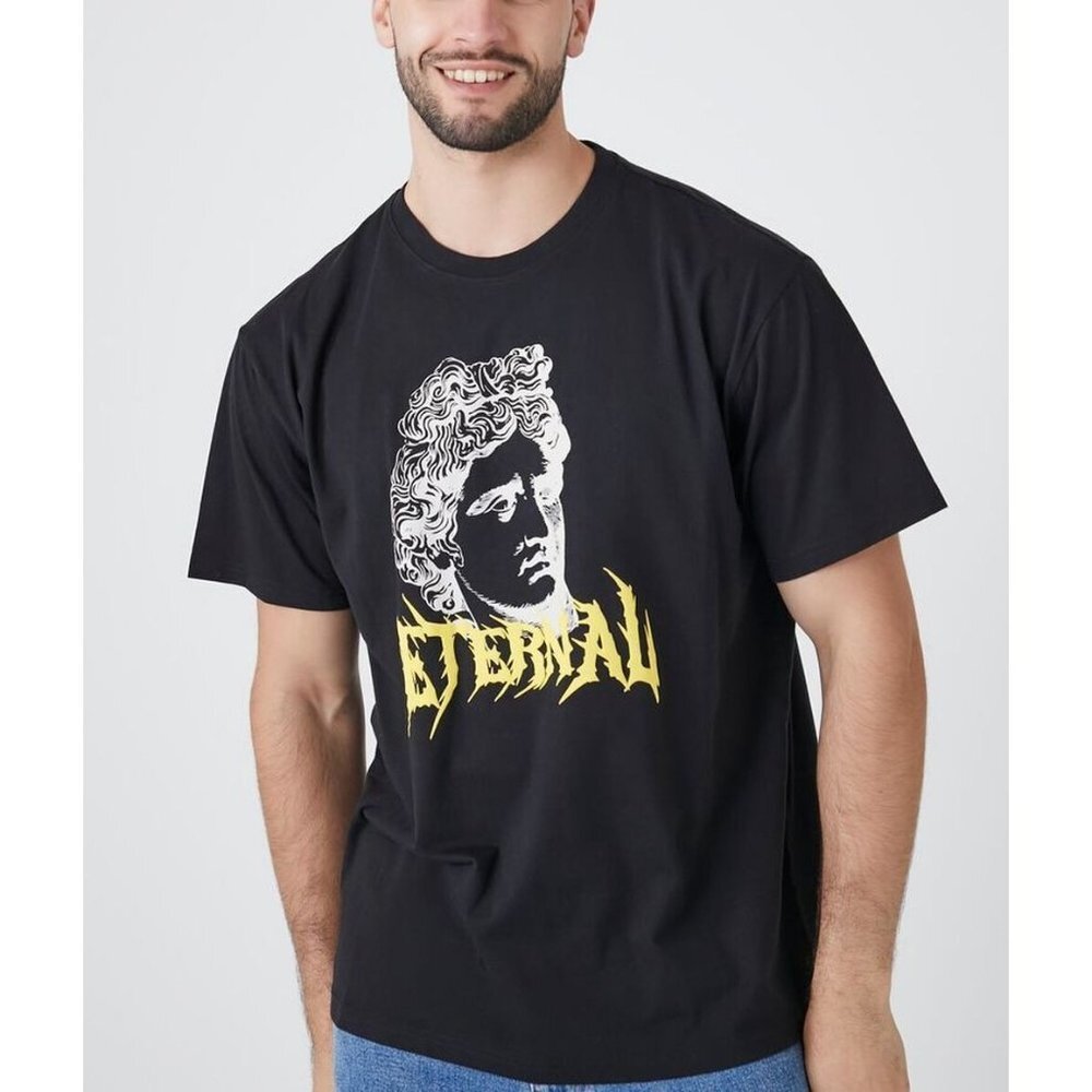NWT FOREVER‎ 21 Eternal Graphic Crew Tee Size L Color Black